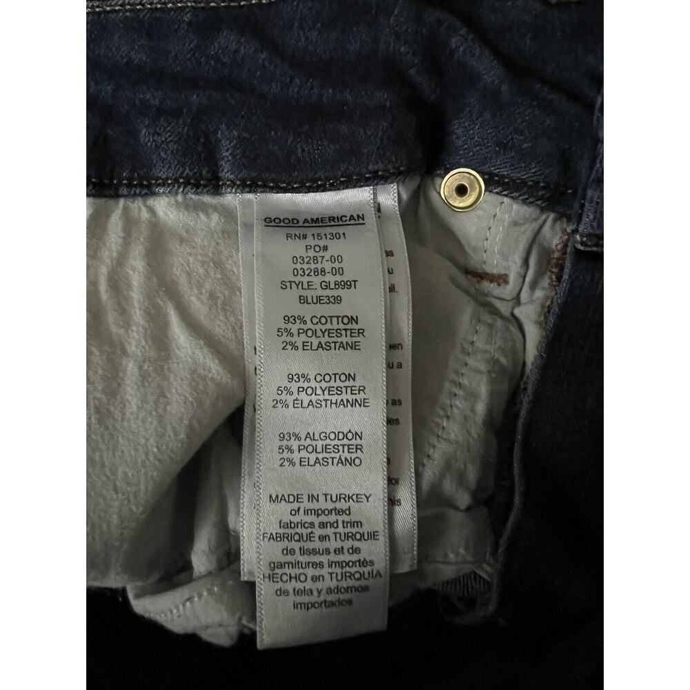 Good American Good Legs Blue Denim Jean Skinny Frayed Hem Size 26 - Picture 9 of 10